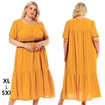 China 1 Piece Viable Plus Size Women's Casual Dresses XL 2XL 3XL 4Xl 5XL Vintage Fashion Bohemian Loose Skirt Dresses For Ladies for sale