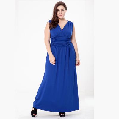 China Women's Casual Dress Sleeveless Long V-Neckline Elegant Sexy Female Viable Evening Dress Plus Size Women's Clothing for sale