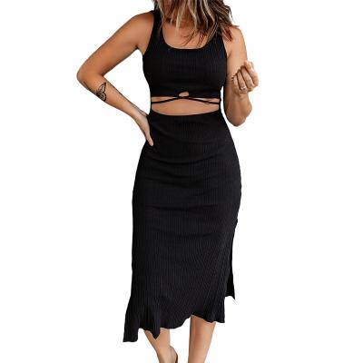 China 2022 European summer 3XL slim skirt new female irregular sexy dresses washable solid color women's dresses and American hip for lady for sale