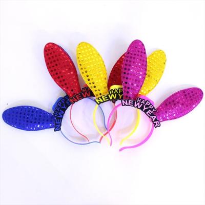 China Shimmering Plastic Party Led Rabbit Ears NewYear Headband Led Party Supplies for sale