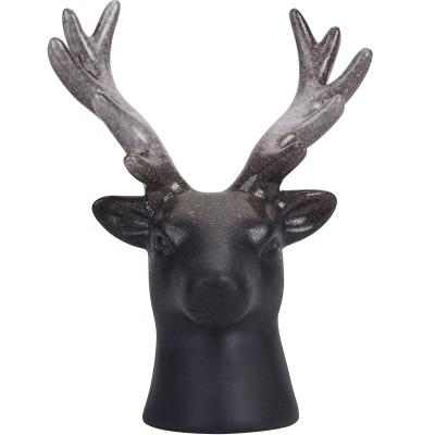 China Art Cabinet Decoration Hallway Display Cabinet Simple Home Soft Crafts Ceramic Deer Head Art Decoration Nordic Creative Wine for sale