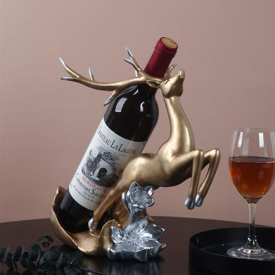 China Creative Modern Minimalist Red Wine Decoration Deer Wine Rack Cabinet Nordic Minimalist Desktop Home Decorations for sale