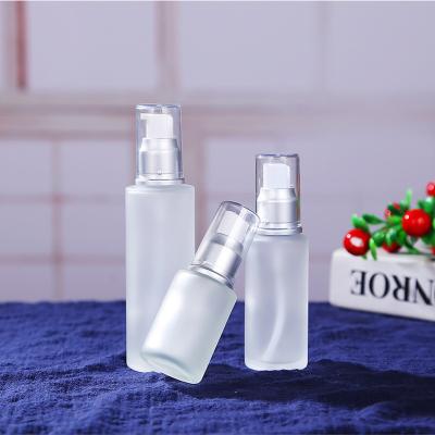 China Wholesale 20ml 30ml 40ml 50ml 60ml 80ml 100ml Personal Care Lotion Bottles Glass Spray Frosted Personal Care Bottles, Airless Pump Bottle for sale