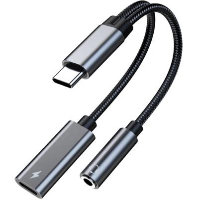 China MP3/MP4 player type C to 3.5mm two in one pd60w charging adapter for sale