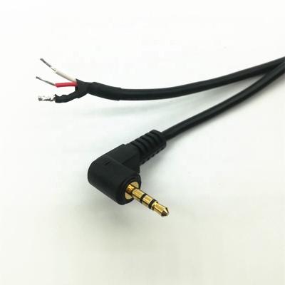 China Multimedia 2.5mm Stereo Plug Right Angle To 2.5mm Jack Cable With Open End for sale