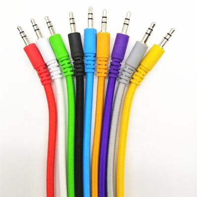 China 10 Packs Colorful Nylon Car Alibaba Logo Custom Braided 3.5mm Stereo Male To 3.5mm TRS Stereo Audio Cable For Phone Car Speaker for sale