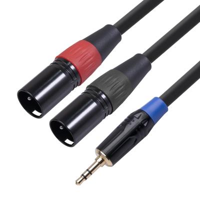 China Speaker 1/8 inch Mini Headphone Jack xlr 3.5mm Pin Y Splitter Cord Microphone Cable trs to 2 x XLR 3 for sale