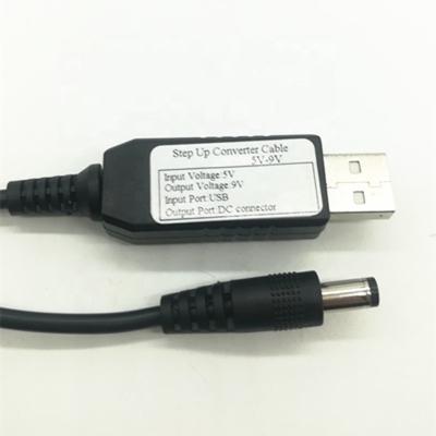 China Industrial USB DC Boosting Cable 5v to 9v 12v step up cable 5v dc to usb 12v cable 2a 5.5mm for sale