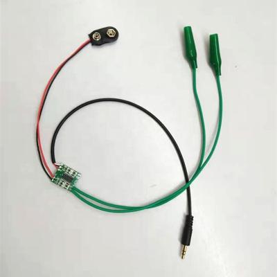 China Custom pam8403 amplifier board solder cable assembly cable with 3.5mm cord + clips + battery audio snap WN-4111 for sale