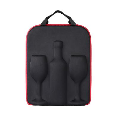 China Portable Shockproof Protective And Waterproof EVA Wine Bottle Bag For Outdoor Travel With Handle for sale