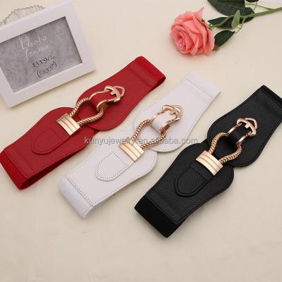 China Factory Sale Women's Stretch Ladies Direct Comfortable Adjustable Elastic Waistband 6cm Wide Casual Belt For Dresses Coat Sweater for sale