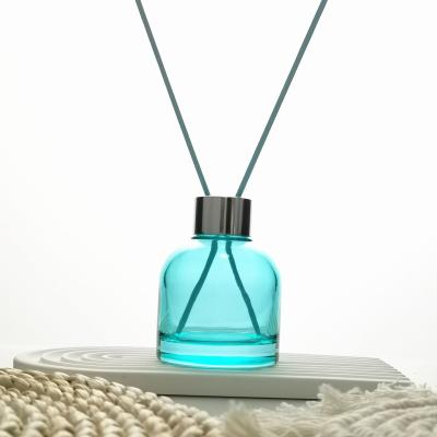 China Household Products Hot selling good quality 100ml blue round reed diffuser glass bottle for sale