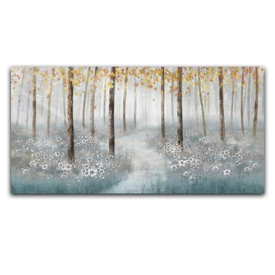 China Modern Decorative Handmade Oil Painting Maker Landscape Tree Picture Handmade Oil Painting On Canvas for sale