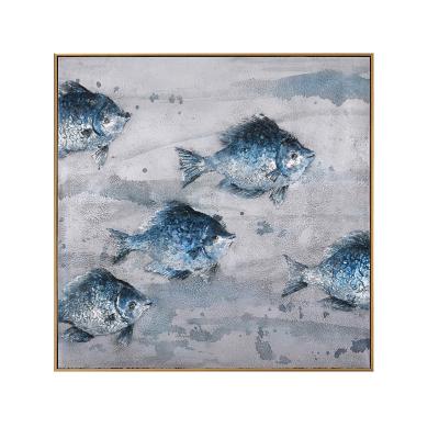 China Modern Hand Painted Modern Art Sets of Crystal Porcelain Painting Landscape Wall Art Abstract Oil Painting for sale