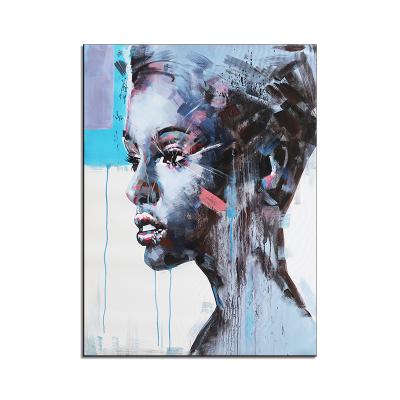 China Modern 100% Custom Made African Canvas Painting Lady Abstract Oil Paintings Wall Art For Home Decor for sale