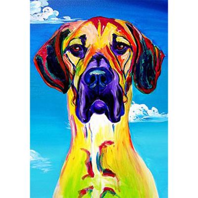 China Home Accessories Seen Handmade Oil Painting Modern Wholesale Custom Canvas Painting Dog Animals For Home Decor for sale