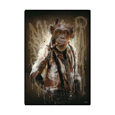 China Modern Wall Arts Decor For Living Room The Gorilla Animal Picture Printed Canvas Smoking Painting 60*80cm for sale