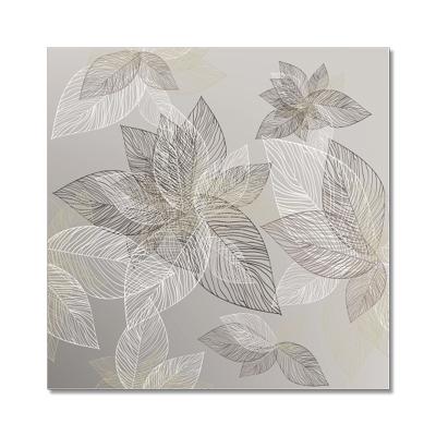 China Modern Custom Personalized Wall Art Gray Color Flower Picture Large Frameless Canvas Painting for sale