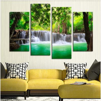 China Morden Wall Art Decor 4 Panels Modern World Map Landscape Painting Pictures Canvas Painting Unframed for sale