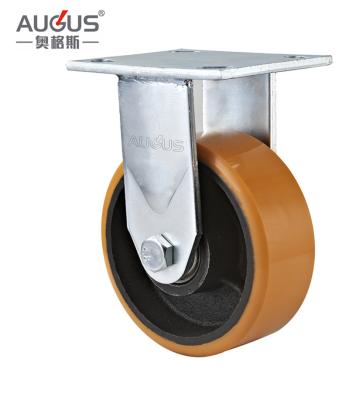 China 5Inch/6Inch/8Inch Dual Brake/Rigid/Fixed Heavy Duty Caster With PU Wheel for sale