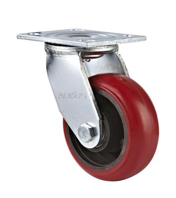 China Type Adjustable Castor Wheel Red Pu Heavy Duty Caster Wheels AGS-07 SERIES en venta