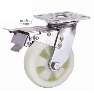 China 4 5 6 8 Inch White Swivel Castor Wheel PP Heavy Duty Casters Wheels Swivel Rigid for sale