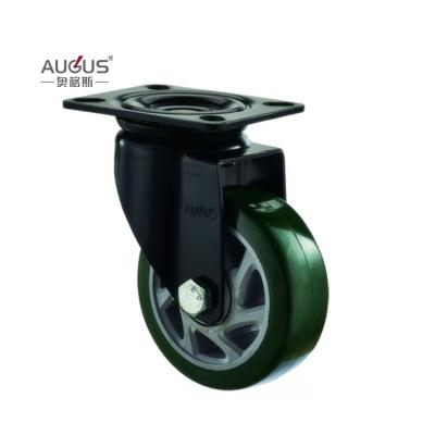 China Black lacquer caster wheel roller bearing medium heavy duty PU wheel caster zu verkaufen