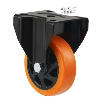 China AUGUS medium heavy duty caster wheel orange polyurethane furniture low height en venta