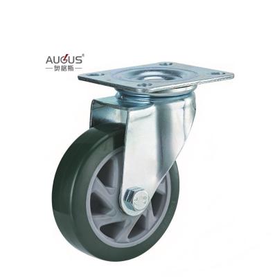 China Roller bearing heavy duty wheel fixed casters caster 4 inches leveling wheels PU for sale