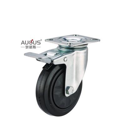 China Blue Zinc Plated Adjustable Castor Wheel Medium-Heavy Duty Wheel Bearing With Axle en venta