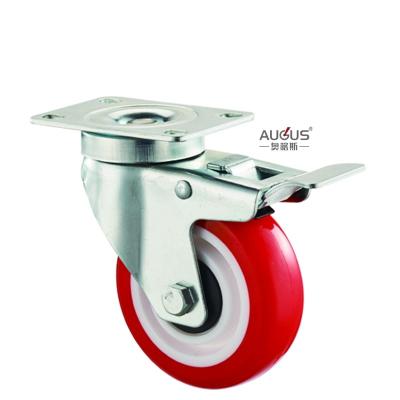 China AUGUS 04 Series Steel Castor Wheel Medium Duty Caster Wheel for Trolley Carts Te koop