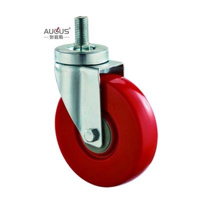 Κίνα Top Plate with Total Brake/Lock Bright Red PVC Wheel Medium Duty Caster προς πώληση