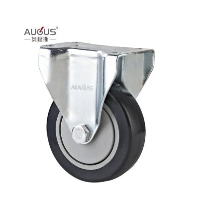 China Manufacturer Medium Duty Screw Type Round Caster Red PVC Single Braring Wheels for sale