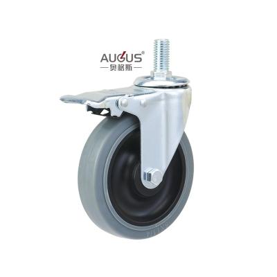 China Side Brake Medium Steel Castor Wheel Duty  Fixed Casters Wheels Steel for sale