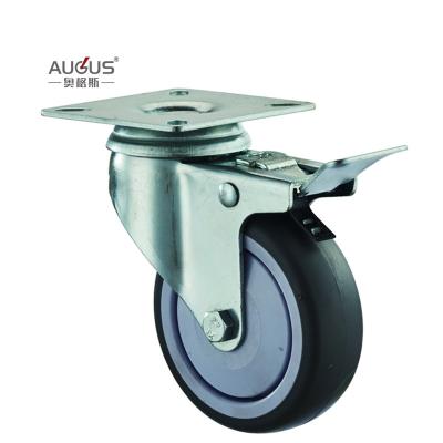 China 4 Inch Caster Swivel Light Duty Castors Type Light Duty Plate Screw Caster Wheels for sale