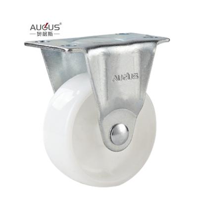 China 3 inch White PP Light Duty Castors Screw Swivel Locking Plate Caster Wheels for sale