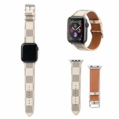 China Fashionable Luxury Brand 45mm Leather Watch Straps For Apple Watch Series 7 6 5 4 3 for sale