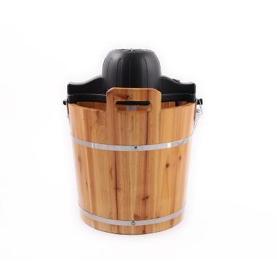 China Traditional Electric Hotel Table Top Wooden Bucket With Handle Easy To Carry Use For Home Frozen Fruit Yogurt Ice Cream Maker for sale