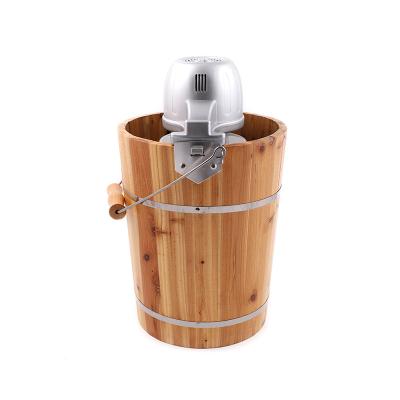 China Hotel Large Capacity Household Family Use Electric Wooden Portable Mix Fruit Frozen Yogurt Ice Cream Maker for sale