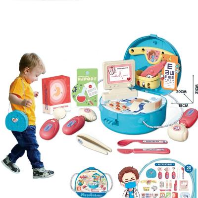 China Kitchen plastic medical equipment simulation house play diagonal bag set children's pet supermarket travel shoulder bag toy for sale