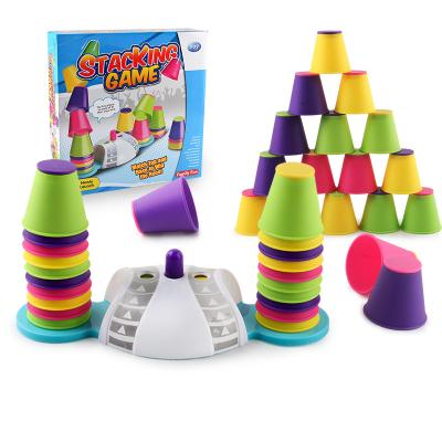 China Plastic Stacking Game Toy Building Block Stacking Cups Children Math Educational 27*6*27cm for sale