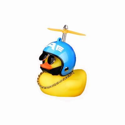 China Sand Playing Tool TikTok Baby Bath Toy Rubber Duck Yellow Electric Car Decoration Duck Shape Rubber Duck Helmet Popular Toys for sale