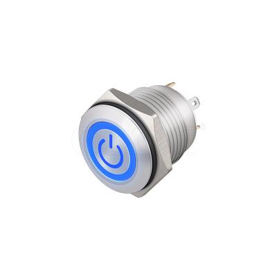 China Small stainless steel equipment waterproof stainless steel red green 1no1nc led push button switch 16mm 12vdc ip67 for sale