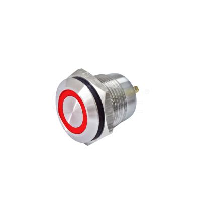 China New product stainless steel mini 12v led start stainless steel metal waterproof ip67 push button switch for sale