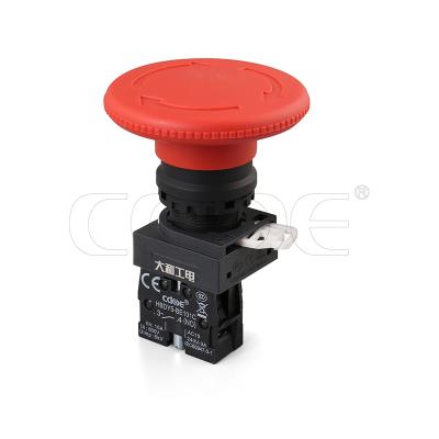 China Red silver alloy surper lager lager head lay5 22mm waterproof mushroom emergency stop push button lock for sale