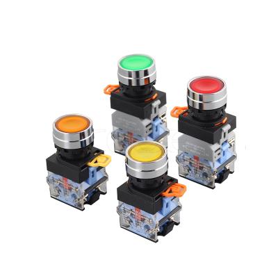 China Metal Head LA38 Series 22mm Waterproof IP65 Push Button Switch One Normally Open and One Normally Close for sale