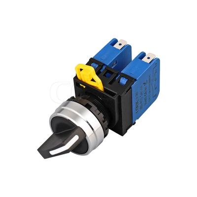 China New Type 20A Large Current Push Button Rotary Waterproof 22mm Stainless Steel Selector With Quick Connector Wires for sale