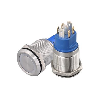 China Manufacturer production stainless steel RGB push button led 22mm mounting holes high current momentary switch for sale