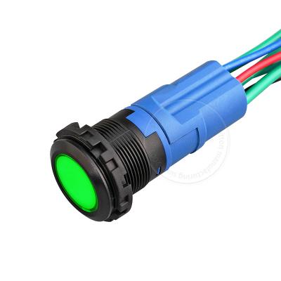 China 6v 48v Nylon Green Illuminated Plastic Push Button Latching 22mm Waterproof Momentary Switch for sale