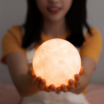 China 3D Humidifier Moon Lamp Anti-dry Humidifier with LED Night Light USB Air Diffuser Branch Holder Desktop Humidifier 3 Colors for sale